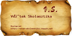 Vétek Skolasztika névjegykártya